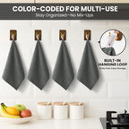 Microfiber Cleaning Cloth, 12 Pack Grey Cleaning Rags for Housekeeping, Reusable Microfiber Towels for Car, Kitchen, Bathroom and Household Cleaning Supplies, 11.8"X11.8"