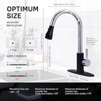 WEWE Kitchen Sink Faucet, Pull Down Kitchen Faucet, Black and Chrome Kitchen Faucet with Sprayer Stainless Steel Single Handle one or Three Hole for Laundry bar Kitchen Sinks