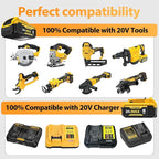 2-Pack 8000mAh 20V Max Lithium-Ion Battery & Charger Combo, High Capacity Replacement for DEWALT 20V MAX Battery Power Tools, Fast Charging Included