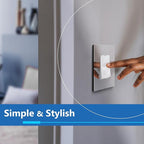 LIDER Decorator Wall Plate, Impact Resistant, Mirrored Acrylic, Plexiglass, Reflective Finish, Screwless Light Switch/Outlet Cover, UL Listed, Mid-Size 1-Gang 4.88" x 3.11", Silver, 2 Pack