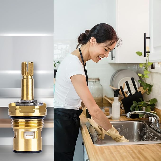 Faucet Cartridge Compatible with American Standard 994053-0070A or 994053-0070A/H Bath & Kitchen Faucet Replacement Valve Cartridge, 4z-24h Hot and Cold Replacement Stem, Brass