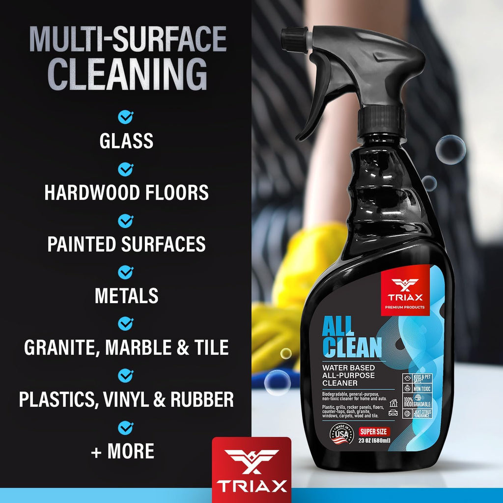 Triax All Clean - Professional Grade Multi-Purpose, Bio-Degradable, Non-Toxic Cleaning Product - For Vehicle and Home Use