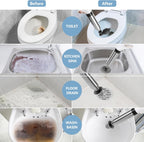 Air Plunger for Drain, High Pressure Air Drain Blaster with Visual Barometer Stainless Steel Toilet Clog Remover Toilet Unclogger Plungers for Bathroom, Toilets, Sink, Kitchen, Clogged Pipe