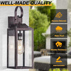 19" Dusk to Dawn Outdoor Lighting 2 Pack, Large Outdoor Wall Sconce Dusk to Dawn Sensor Wall Sconce Lamp, Anti Rust Bronze Dusk Till Dawn Porch Light for Doorway, Garage, Patio