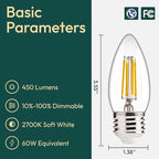 ALAMPEVER E26 LED Bulb 60 Watt, B11 Chandelier Light Bulbs, 2700K Soft White Candelabra LED Bulbs, 12 Pack Candle Light Bulbs