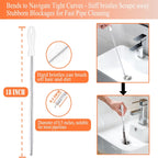 Drain Snake Auger, Plumbing Snake Drain Hair Clog Removal Tool, Heavy Duty Toilet Snake Auger, Sink Unclogger Drain Cleaner Tool for Bathroom Kitchen Tub Shower Drain Clog Remover with Gloves（33 Feet）