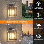 WIHTU Dusk to Dawn Outdoor Wall Lights, 4 Pack Exterior Lighting Fixtures for House, Waterproof Porch Lights with E26 Sockets, Black Outdoor Wall Sconce for Front Door, Patio, Garage