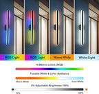 TODOLUZ 2-Pack 40-Inch Outdoor RGB Long Linear Wall Light Fixture, IP65 Waterproof 24W LED Exterior Wall Sconce Lighting with Remote Control for Indoor Party Garage