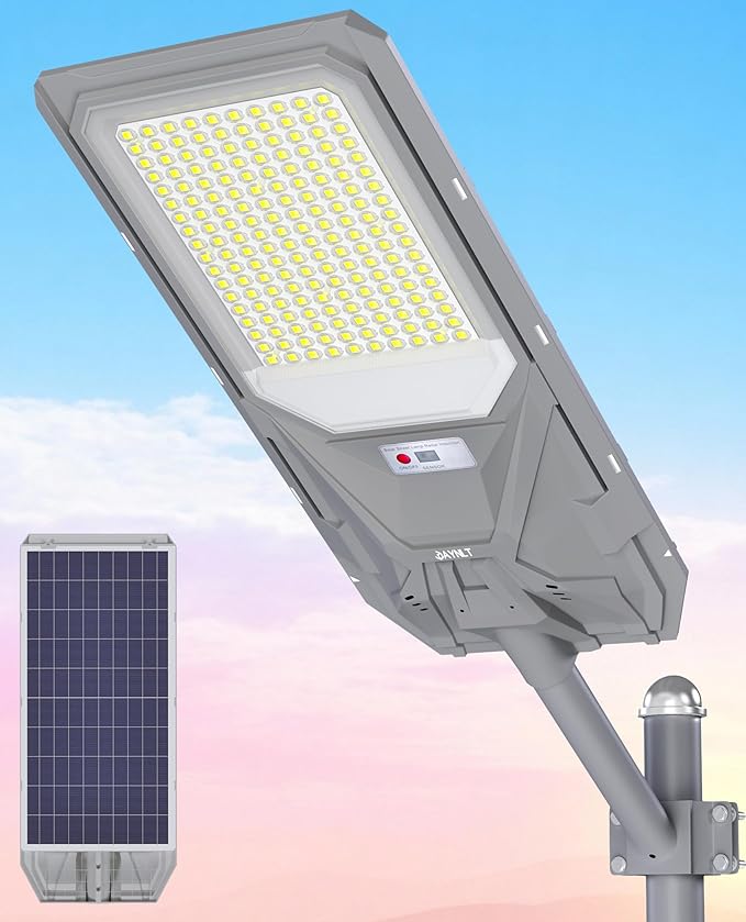 JAYNLT X-10000W Solar Street Lights,6500K Commercial Parking Lot Light Dusk to Dawn Dusk to Dawn,IP68 Waterproof Flood Security Street Lights Motion Sensor for Parking Lot,Road