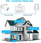 (All-in-One 10.1" IPS 8MP Monitor) 2-Way Audio PoE Outdoor Home Security Camera System Wired Outdoor Video Surveillance IP Cameras System