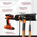 TIDYME Garage Tool Organizer Wall Mount - 80 inches - Sturdy Storage Rack with Adjustable Hooks, Anti-Rust - Easy Installation, 500lbs Capacity - Garden Tool Organizer (05 Racks & 10 Hooks)