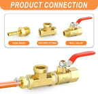 GASHER 8Pcs Brass Tee Fitting, 1/4" x 1/4" x 1/4" NPT Female Pipe Fittings