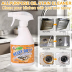 Powerful Kitchen Degreaser Foam Spray, Kitchen Heavy Oil Cleaning Agent, All Purpose Household Cleaning Spray for Oven,On All Surfaces,Lemon Fresh Scent 500ml