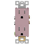 ENERLITES, Rose Gold Elite Series Decorator Receptacle Outlet Child Safe Tamper-Resistant, Self-Grounding, 2-Pole, Residential Grade, 15A 125V, UL Listed, 61501-TR-RG