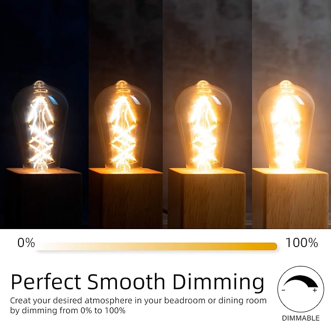 OMED Dimmable E26 LED Edison Bulb 60 watt, Clear Glass 2700k Soft White Vintage Light Bulbs, Cross LED Filament Retro Edison Bulbs for Ceiling Fan, Porch,Bathroom, Farmhouse Light Bulbs 6 Pack