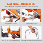 VEVOR Hydraulic Lift Table Cart, 330lbs Capacity 28.5" Lifting Height, Manual Single Scissor Lift Table with 4 Wheels and Non-Slip Pad, Hydraulic Scissor Cart for Material Handling and Transportation