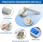 Amerdeco Front Door Lock Set with Double Cylinder Deadbolt, Exterior Entry Door Lever, Heavy Duty Entry Door Locksets for Left or Right Hand Exterior Door（Satin Nickel 1 Pack）