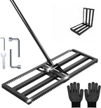 Lawn Leveling Rake with Teeth,Yard Ground Leveler 30”x10” Heavy Duty Leveler,Anti Flipping Smooth Edge,16-77" Adjustable, for Sand,top Soil Dressing,Yard Landscape,Ground Soil, Dirt,Grass
