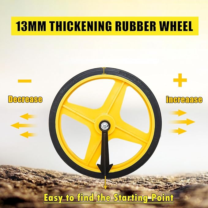 Zozen Measuring Wheel in Feet and Inches, 6-inch Measure Wheel - Telescopic/Mechanical/One Key to Reset/Starting Point Arrow and Cloth Carrying Bag, Measurement Up to 10,000Ft.