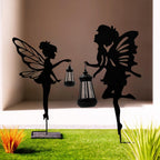 Solar Fairy Garden Decor Lights, 2 Packs, Metal Hanging Lanterns with Warm Solar Glow – Exquisite Gifts for Women, Mom, Friends (Fairy Hanging Lantern)