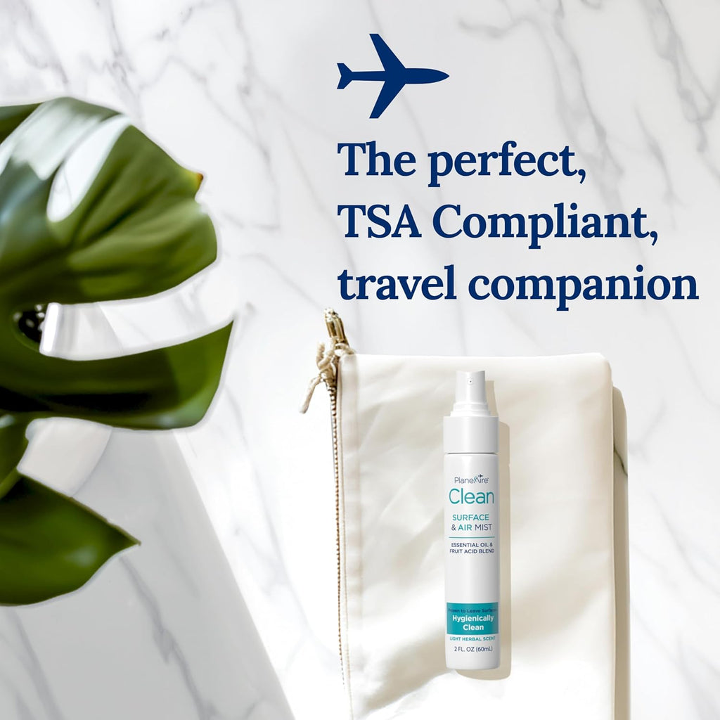 PlaneAire Clean | Travel Size Surface Cleaner and Air Freshener | All Purpose Cleaning Spray | Natural Odor Eliminator | Travel Cleaning Supplies | Room Spray | On the Go Essentials