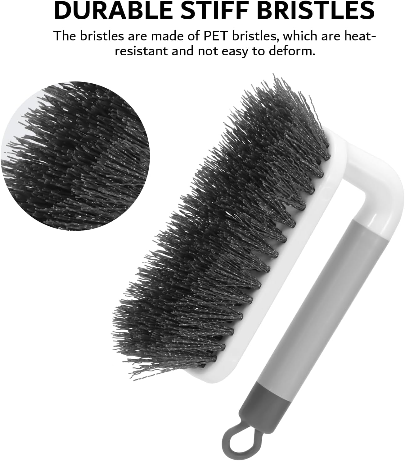 SetSail Scrub Brush, Small Cleaning Brushes with Handle, Comfort Grip Shower Scrubber for Cleaning Bathroom, Tub, Kitchen, Sink, Floor, Carpet, 2 Pack (Grey)