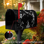 Halloween Skull Mailbox Cover Dancing Human Skeleton Mailbox Covers Magnetic Standard Size 21x18 Inch Moon Black Post Letter Box Wraps for Garden Outdoor Decorations
