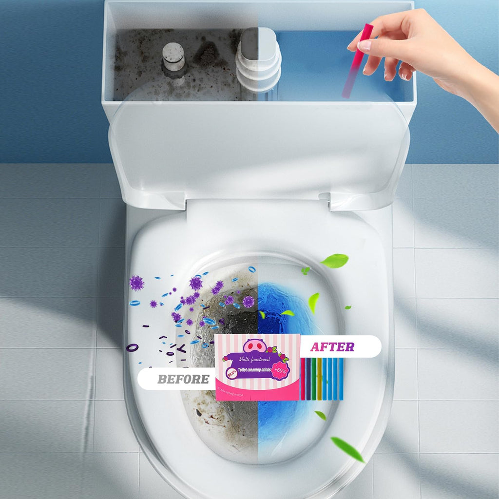 Multi-Functional Deodorizing Toilet Cleaning Sticks,Toilet Bowl Freshener,Toilet Bowl Cleaner Sticks,Toilet Bowl Cleaners Drop in Tank(1Set)