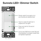 Lutron Sunnata Touch Dimmer Switch with LED+ Advanced Technology for LED and Incandescent, 3 Way/Multi Location, STCL-153MS-WH, White (6 Pack)
