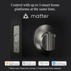 Level Lock+ (Matter) Smart Lock - World's Smallest, Most Advanced Matter-Over-Thread Deadbolt Plus Apple Home Key - Keyless and Remote Access via Apple, Alexa, Google Home, SmartThings (Matte Black)