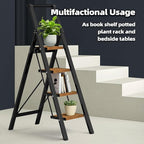 HillhutApex Step Ladder, Aluminum Lightweight Folding 4 Step Stool with Anti-Slip Wide Pedal, 330lbs Capacity Steel Ladder for Household and Office