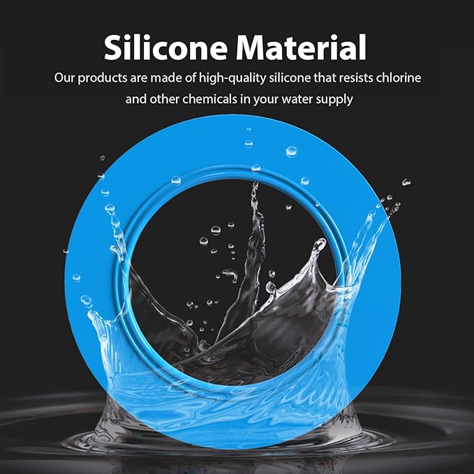 Flush Valve Seal for American Standard and Eljer Toilet, 3 Pack Toilet Parts for 7301111-0070A Upgraded Silicone Material Flush Valve Replacement Kit Gasket Ring for Champion 4 and Eljer Titan 4