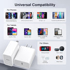 30W USB C Charger, 2 Pack Wall Fast Charger Block Power Adapter Charging Cube Compatible with iPhone 16/Pro/Pro Max/Plus17/16/15/14/13/12, iPad Air, AirPods 4/3/2/Pro, Apple Watch 10/Ultra 2, Galaxy