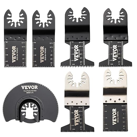 VEVOR 50 PCS Oscillating Saw Blades, Universal Quick Release Oscillating Saw Blades, Multitool Tool Blades for Wood Plastic Metal Nails, Compatible with Milwaukee Dewalt Dremel Fein Worx Bosch Makita