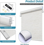 SmartWings Motorized Smart Blinds with Remote, Custom Automatic 100% Blackout Roller Shade Compatible with Alexa/Homekit/Google, Electric Smart Blinds for Indoor Windows, Linen White