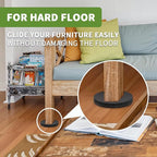 Furniture Sliders for Hardwood Floors 8 PCS - 4 3/4 inch Sliders for Moving Furniture – Felt Furniture Pads for Hardwood Floors Brown