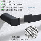 RANDOM 12 inch Matte Black Towel Bar Bathroom Hardware Accessories Modern Hand Towel Holder for Bathroom Kitchen SUS 304 Stainless Steel Towel Rack Contemporary Style Wall-Mounted.96026-2-12MB