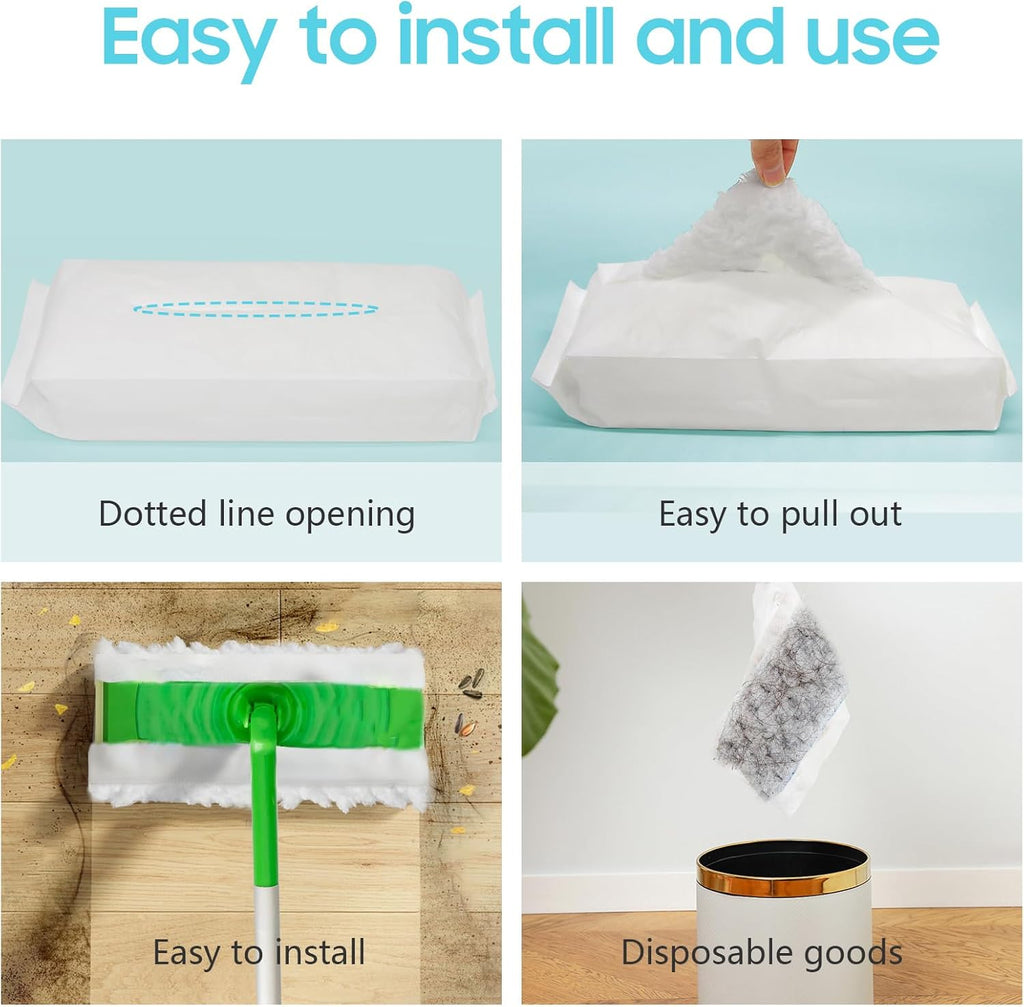 AIR U+ Upgraded Heavy Duty Pet Dry Sweeper Pads for Swiffer Dry Sweeping Cloths Refills, 60 Count