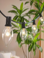 25 Pack C9 Replacement Bulbs, 7W Incandescent Clear Night Light Bulbs for Outdoor String Lights, Clear Christmas Bulbs for Porch, Patio, Garden, Wedding Decor, Warm White, E17 Intermediate Base