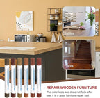 HARFINGTON Wood Filler Sticks 6 Colors Wooden Wax Touch Up Furniture Repair Crayons for Brown, Red, Begonia, Red Oak, Light Teal, Light Red Maple