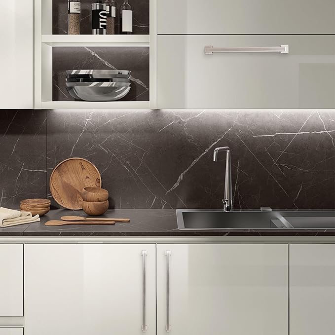 COTYKILEY 6 Pack 15 Inch(381mm) Brushed Satin Nickel Cabinet Handles Kitchen Cabinet Pulls Cabinet Door Handles Kitchen Cabinet Hardware Cupboard Drawer Pulls Dresser Handles