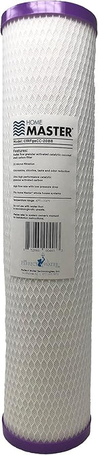 Home Master Whole House 4-Layer Sediment 25 Down to 1 Micron, Radial Flow Catalytic Carbon, 2 orings & Grease, 20gpm, Replacement Filter Set CsetBB2SmgRFCC 20x4.5
