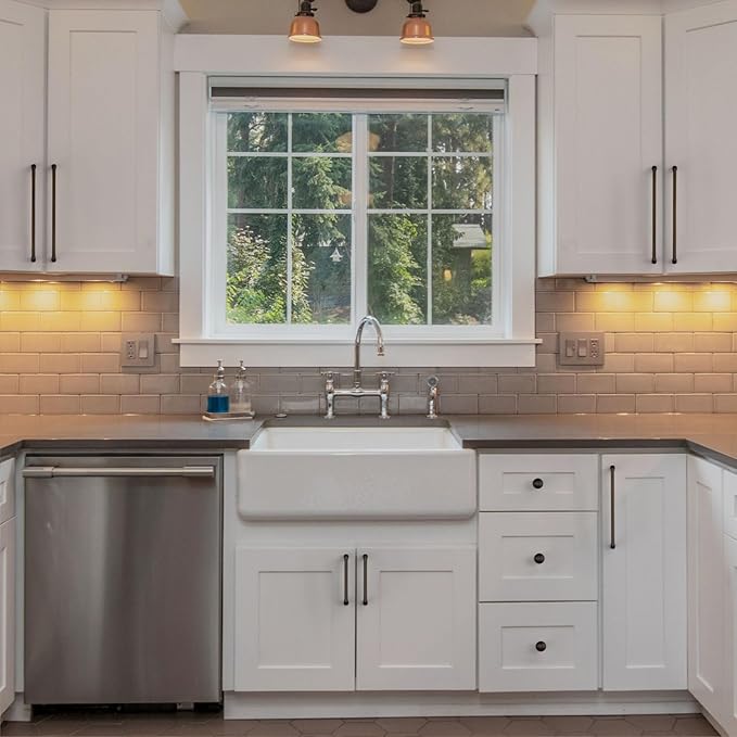 6 Pack Oil Rubbed Bronze Cabinet Pulls - 12.6 Inch Wardrobe & Cabinet Handles - Bronze Kitchen & Drawer Handle