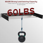 Wall Mounted Laundry Drying Rack, Retractable Clothes Drying Rack for Bathroom with Wall Template, 5 Stainless Rods Heaving 60 lb Capacity (Black, 40")