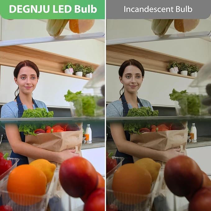 LED Refrigerator Light Bulb, 40W Equivalent, 120V, Fridge Light Bulb 2700K Soft White, A15 Appliance Bulb 5.5W for Freezer, 650LM, E26 Standard Base, 120V, Non-Dimmable, 4 Pack