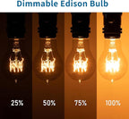 Warm Incandescent Light Bulbs 60 Watt,A19/A60 Vintage Style Edison Bulbs E26,Soft Yellow Light Bulbs,Amber Bulbs,Retro Light Bulb Old Fashioned,Halogen Dimmable Edison Bulb Squirrel Cage