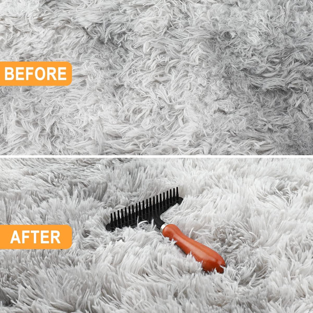 Hand Held Carpet Rake, Making Carpets Fluffy Again, Clean Hair, Let Carpet Restore Softness (Iron, Black)