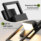 BesLowe 14.5” Modern Outdoor Wall Lights, 3000K LED Exterior Lighting Fixtures Wall Mounted, Porch Lights Outdoor Wall Sconce Lamps, Black Outdoor Lights for House Front Door Garage Patio, 2-Pack