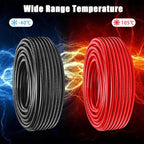 10 Gauge Battery Cable Copper Wire, 50FT Red+50FT Black 10 AWG Welding Cable Standard USA OFC Wire for Automotive, Battery, Solar, Marine and Generator