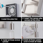 LED Vanity Lights - 24" Modern Bathroom Light Fixtures, 3-Light Brushed Nickel Vanity Light with Crystal Bubble & Clear Glass Shade, 24W Bathroom Lighting Fixtures Over Mirror